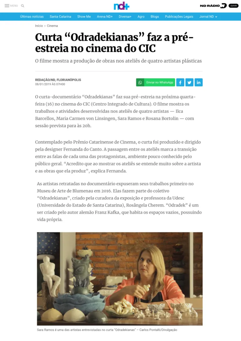 Divulgação da pré-estreia de Odradekianas
